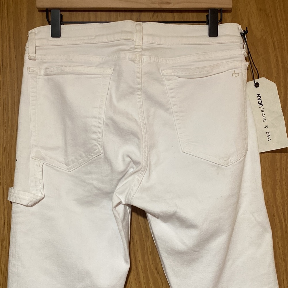 Rag & Bone Carpenter Aged Bright White Dre Jean Size 29 - Picture 8 of 12